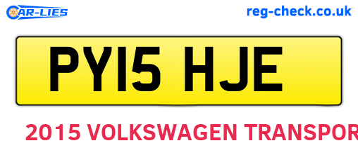 PY15HJE are the vehicle registration plates.