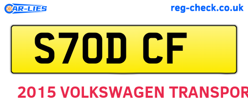 S70DCF are the vehicle registration plates.