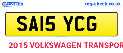 SA15YCG are the vehicle registration plates.
