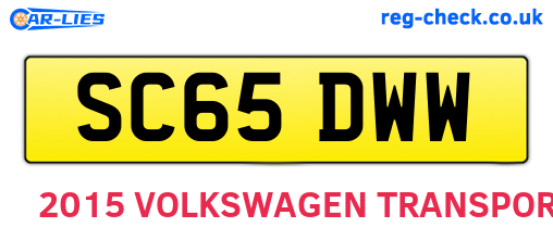 SC65DWW are the vehicle registration plates.