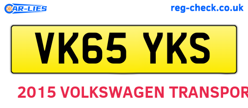 VK65YKS are the vehicle registration plates.