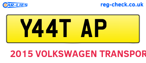 Y44TAP are the vehicle registration plates.