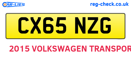 CX65NZG are the vehicle registration plates.