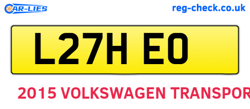 L27HEO are the vehicle registration plates.
