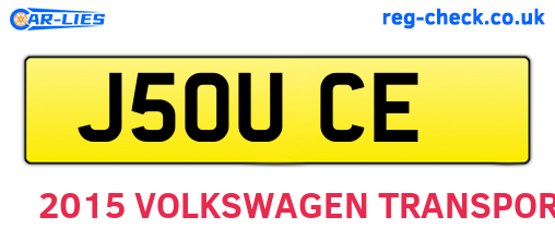 J50UCE are the vehicle registration plates.