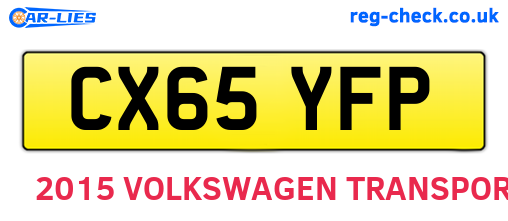 CX65YFP are the vehicle registration plates.