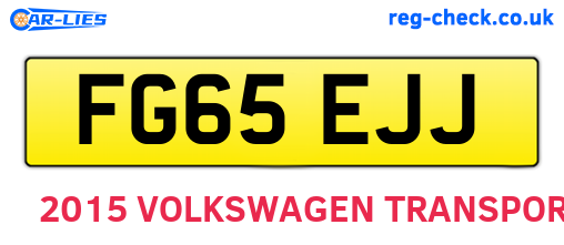 FG65EJJ are the vehicle registration plates.