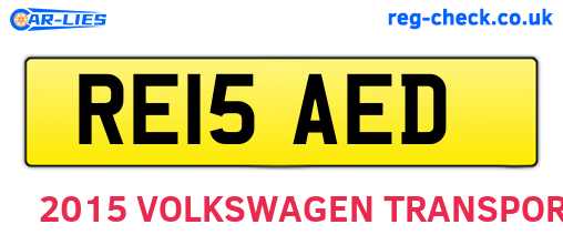 RE15AED are the vehicle registration plates.