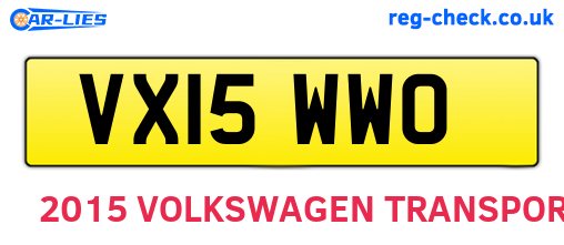 VX15WWO are the vehicle registration plates.