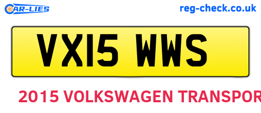 VX15WWS are the vehicle registration plates.
