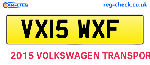 VX15WXF are the vehicle registration plates.