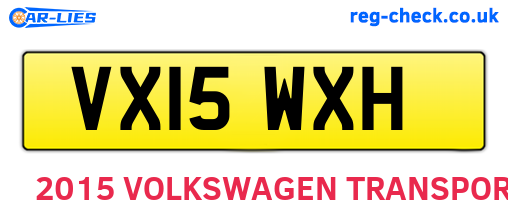 VX15WXH are the vehicle registration plates.