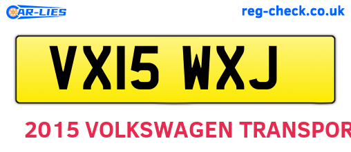 VX15WXJ are the vehicle registration plates.