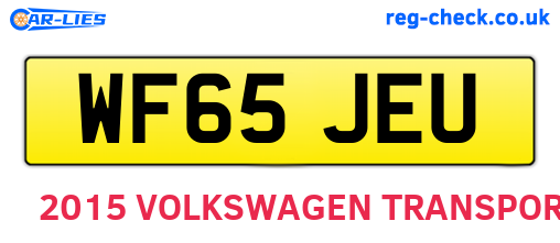 WF65JEU are the vehicle registration plates.