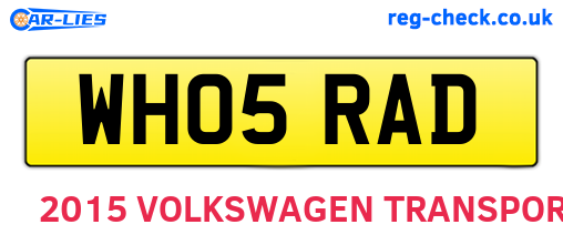 WH05RAD are the vehicle registration plates.