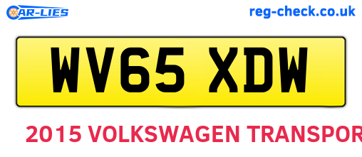 WV65XDW are the vehicle registration plates.