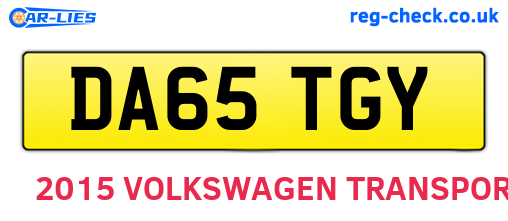 DA65TGY are the vehicle registration plates.