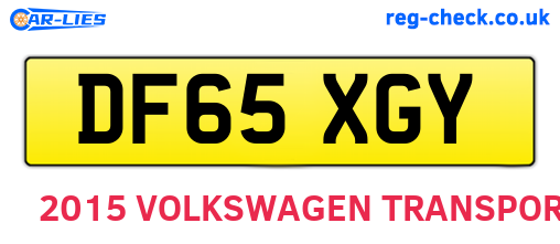 DF65XGY are the vehicle registration plates.