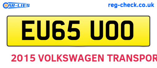 EU65UOO are the vehicle registration plates.