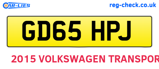 GD65HPJ are the vehicle registration plates.