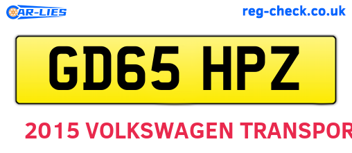 GD65HPZ are the vehicle registration plates.