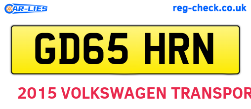 GD65HRN are the vehicle registration plates.