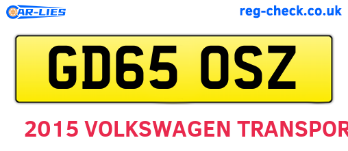 GD65OSZ are the vehicle registration plates.