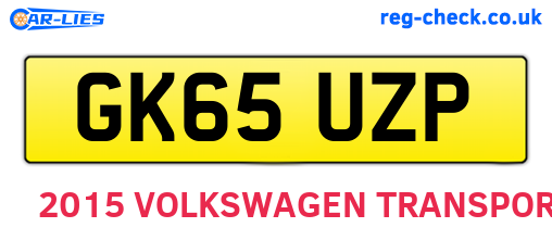 GK65UZP are the vehicle registration plates.