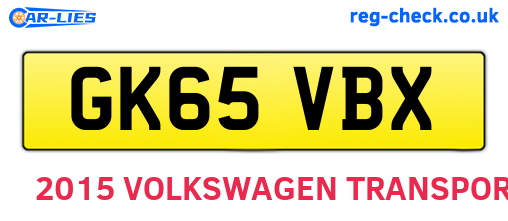 GK65VBX are the vehicle registration plates.