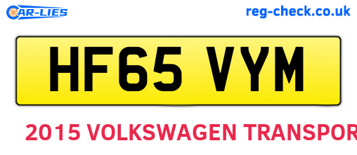 HF65VYM are the vehicle registration plates.