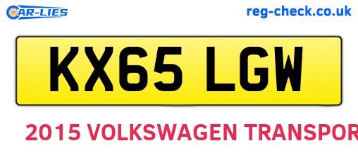 KX65LGW are the vehicle registration plates.