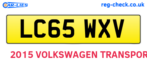 LC65WXV are the vehicle registration plates.