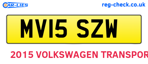MV15SZW are the vehicle registration plates.