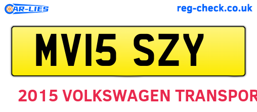 MV15SZY are the vehicle registration plates.