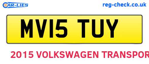 MV15TUY are the vehicle registration plates.