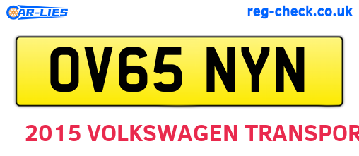 OV65NYN are the vehicle registration plates.