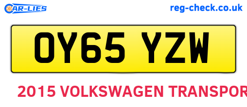 OY65YZW are the vehicle registration plates.