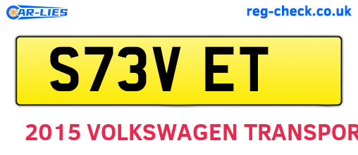 S73VET are the vehicle registration plates.