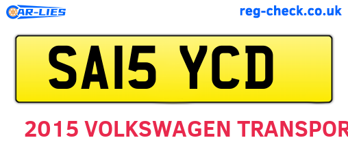 SA15YCD are the vehicle registration plates.