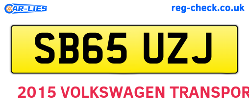 SB65UZJ are the vehicle registration plates.