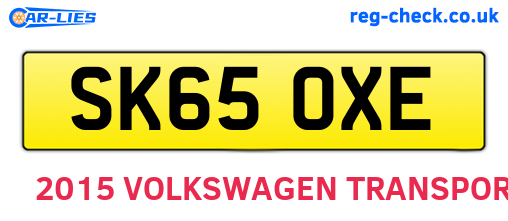 SK65OXE are the vehicle registration plates.