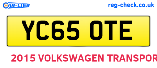 YC65OTE are the vehicle registration plates.