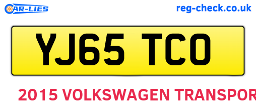 YJ65TCO are the vehicle registration plates.