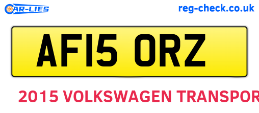 AF15ORZ are the vehicle registration plates.