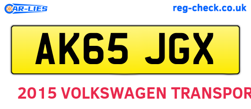 AK65JGX are the vehicle registration plates.