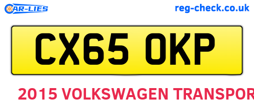 CX65OKP are the vehicle registration plates.