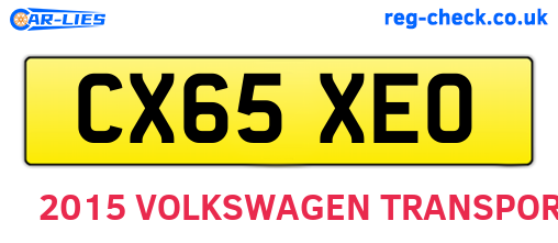 CX65XEO are the vehicle registration plates.