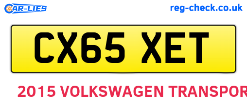 CX65XET are the vehicle registration plates.
