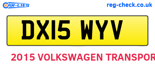 DX15WYV are the vehicle registration plates.