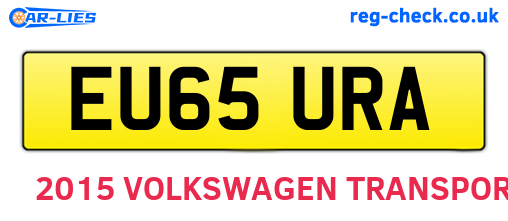 EU65URA are the vehicle registration plates.